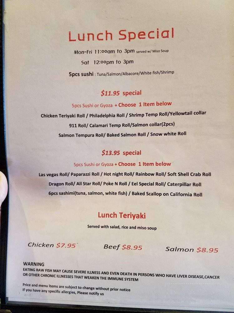 Takumi Sushi & Cafe - Pasadena, CA menu_pic