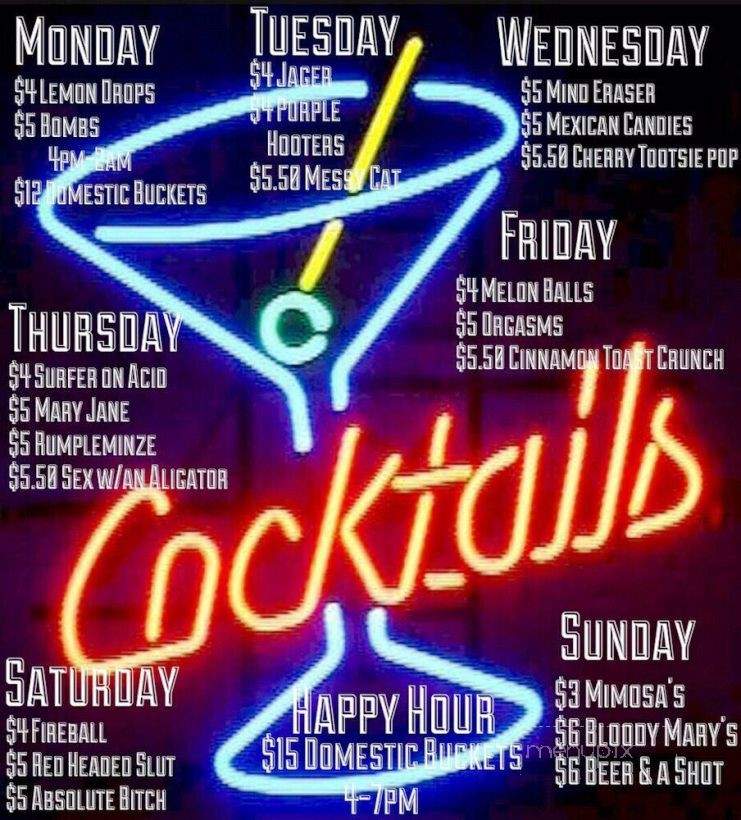 Arb's Bar - Houston, TX menu_pic