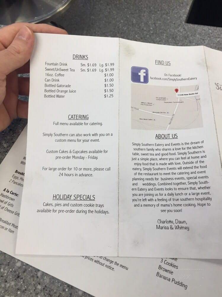 Simply Southern - Jacksonville, FL menu_pic