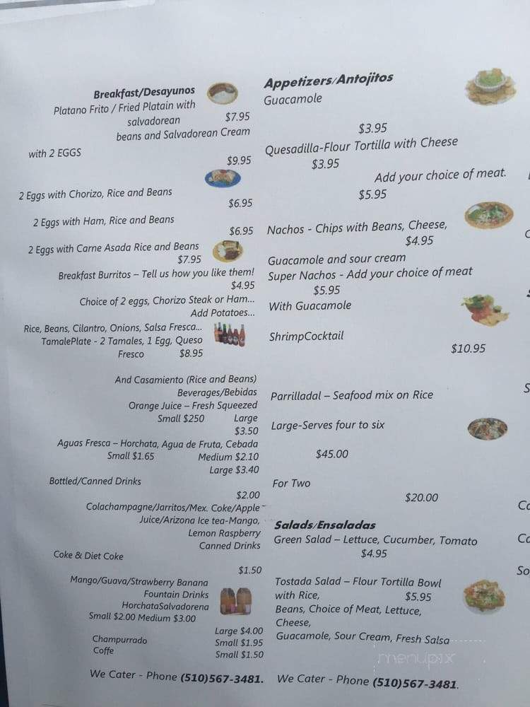 El Salvador Taqueria y Pupuseria - Oakland, CA menu_pic