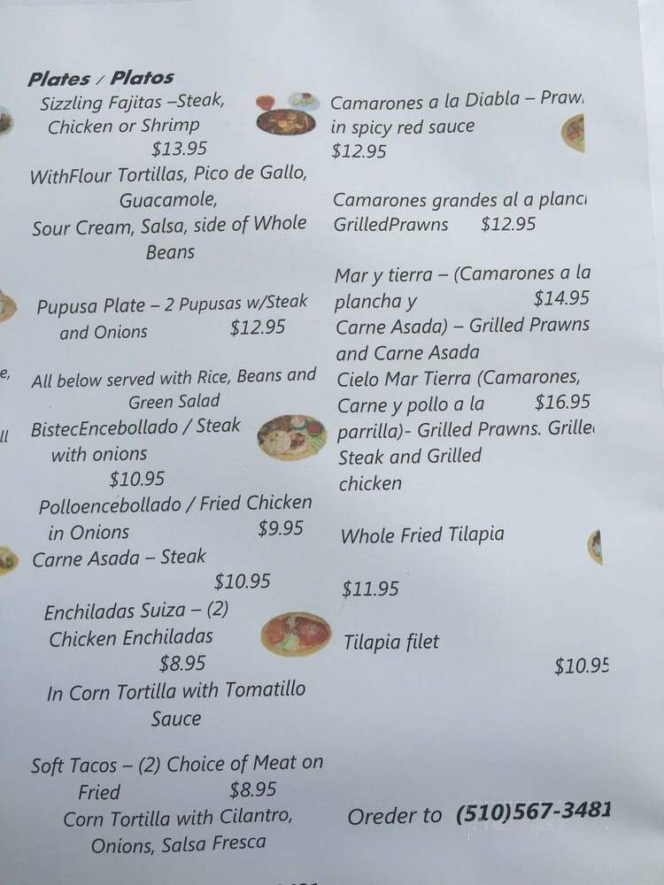 El Salvador Taqueria y Pupuseria - Oakland, CA menu_pic