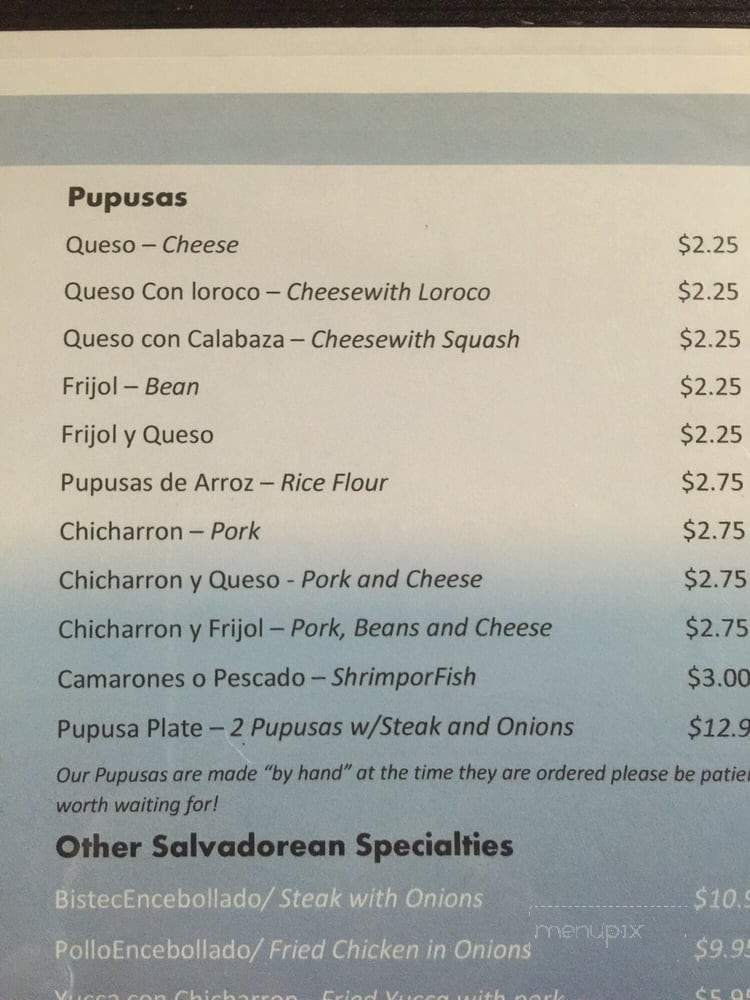 El Salvador Taqueria y Pupuseria - Oakland, CA menu_pic