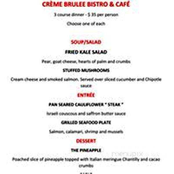 Creme Brulee - Philadelphia, PA menu_pic