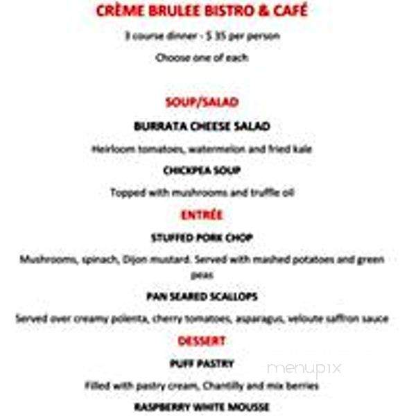Creme Brulee - Philadelphia, PA menu_pic