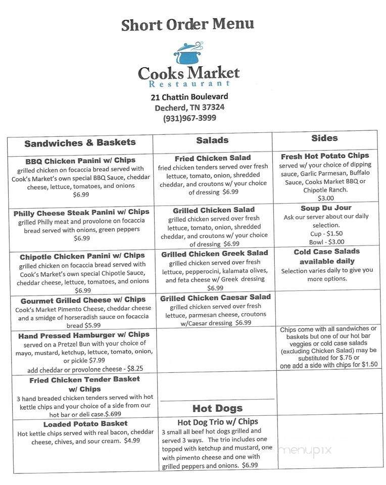 The Cook's Market - Decherd, TN menu_pic