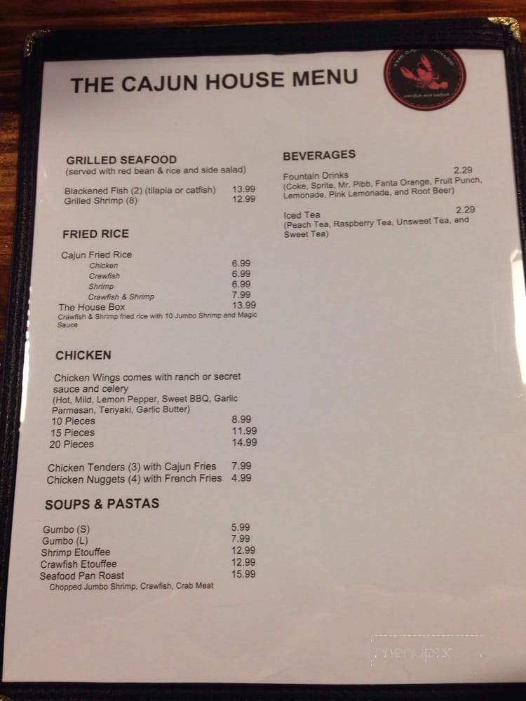 The Cajun House - Houston, TX menu_pic