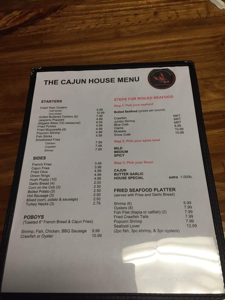 The Cajun House - Houston, TX menu_pic