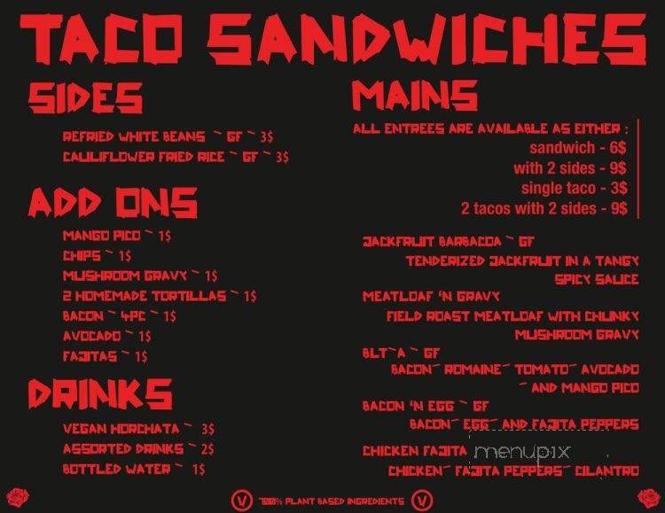 Taco Sandwiches - Portland, OR menu_pic