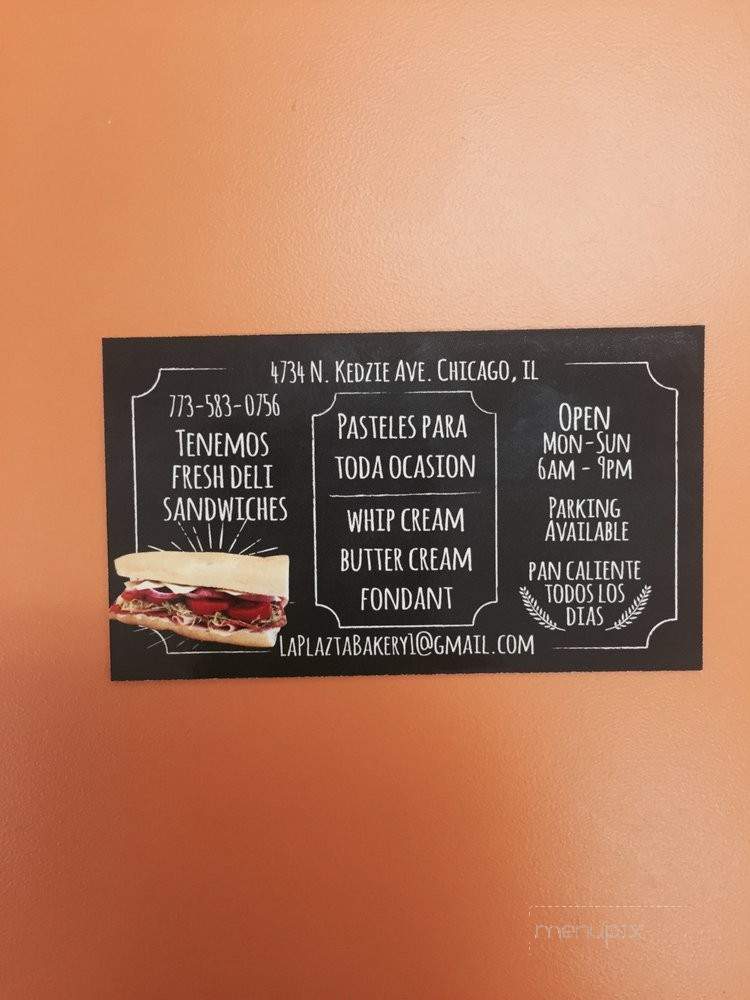La Plazita Bakery - Chicago, IL menu_pic
