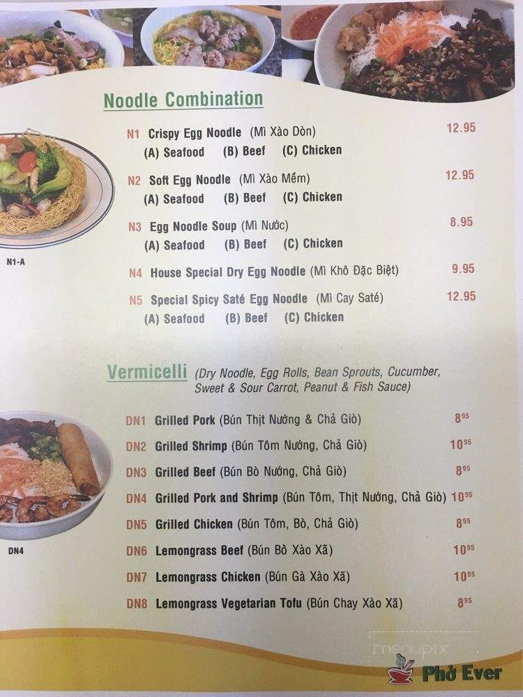 PHO EVER - Hales Corners, WI menu_pic