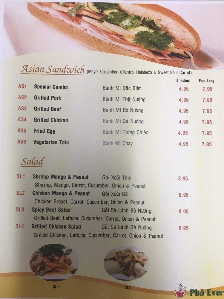 PHO EVER - Hales Corners, WI menu_pic
