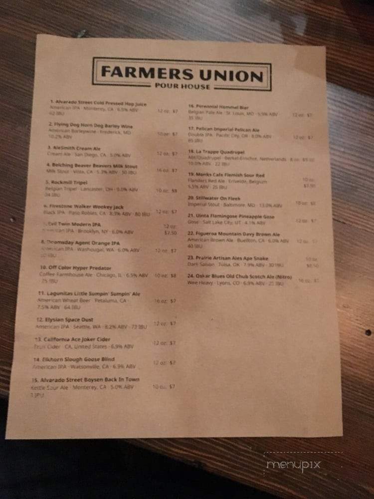 /28117402/Farmers-Union-Pour-House-Menu-Salinas-CA - Salinas, CA