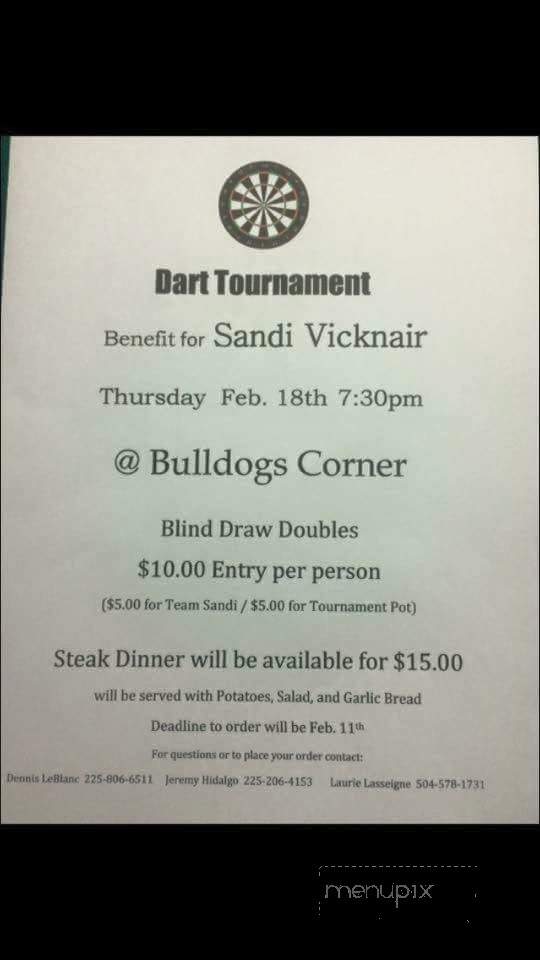 Bulldog's Corner - Paulina, LA menu_pic