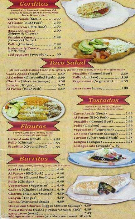 Taqueria El Mirador - Stockton, CA menu_pic