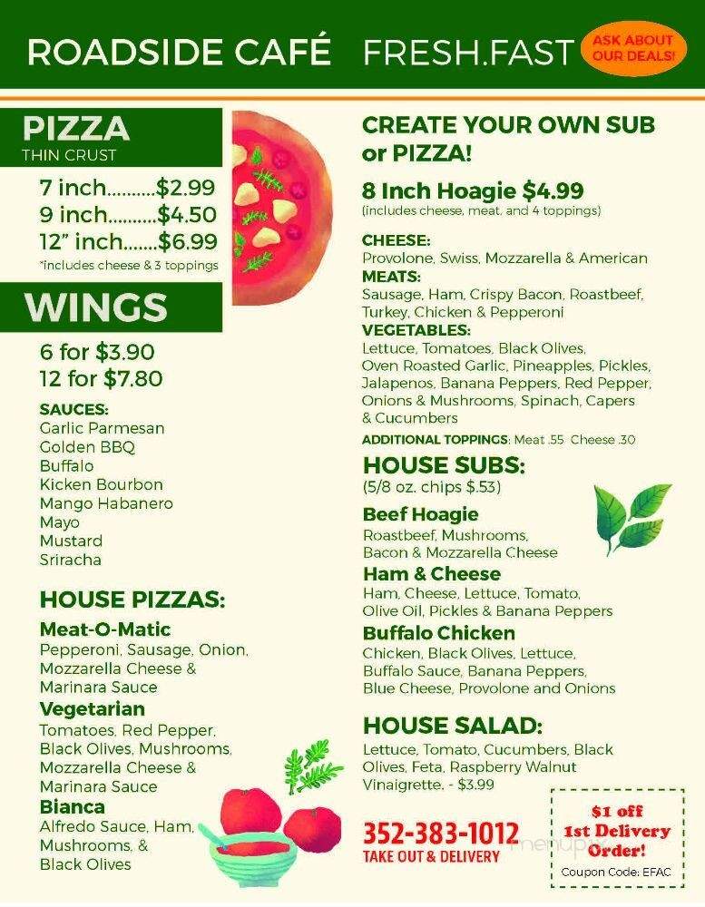 Roadside Cafe - Mount Dora, FL menu_pic