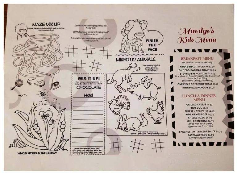 Maedge's Bar & Grill - Alhambra, IL menu_pic