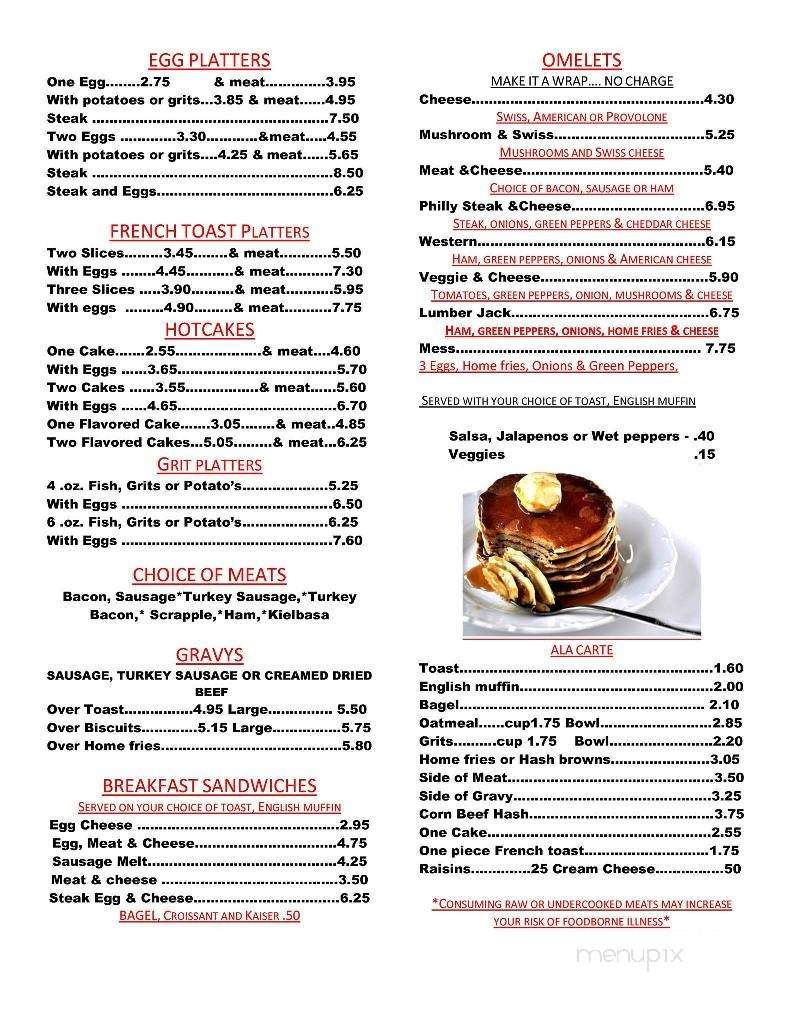 Peg & Bills Diner II - Williamsport, PA menu_pic