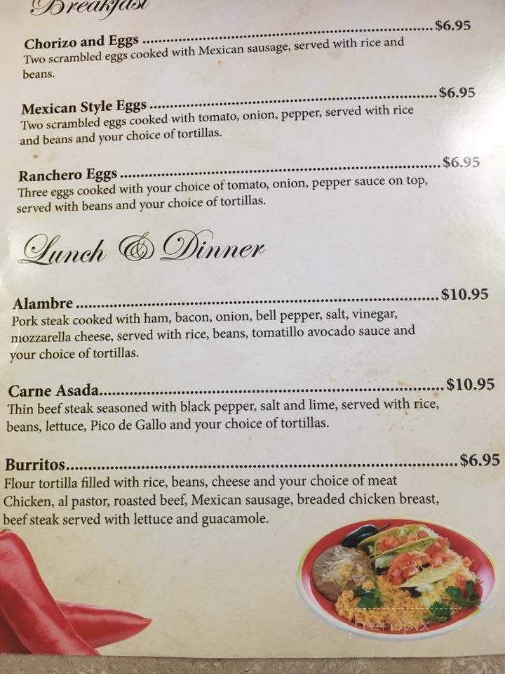 Jazmin Mexican Restaurant - Mishawaka, IN menu_pic