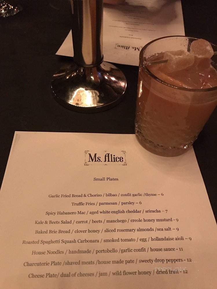 Ms Alice - Costa Mesa, CA menu_pic