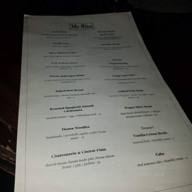 Ms Alice - Costa Mesa, CA menu_pic