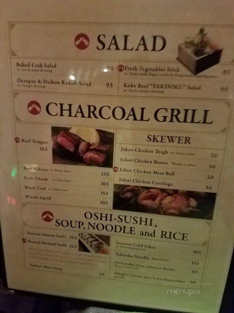 Izakaya Hachi - Costa Mesa, CA menu_pic