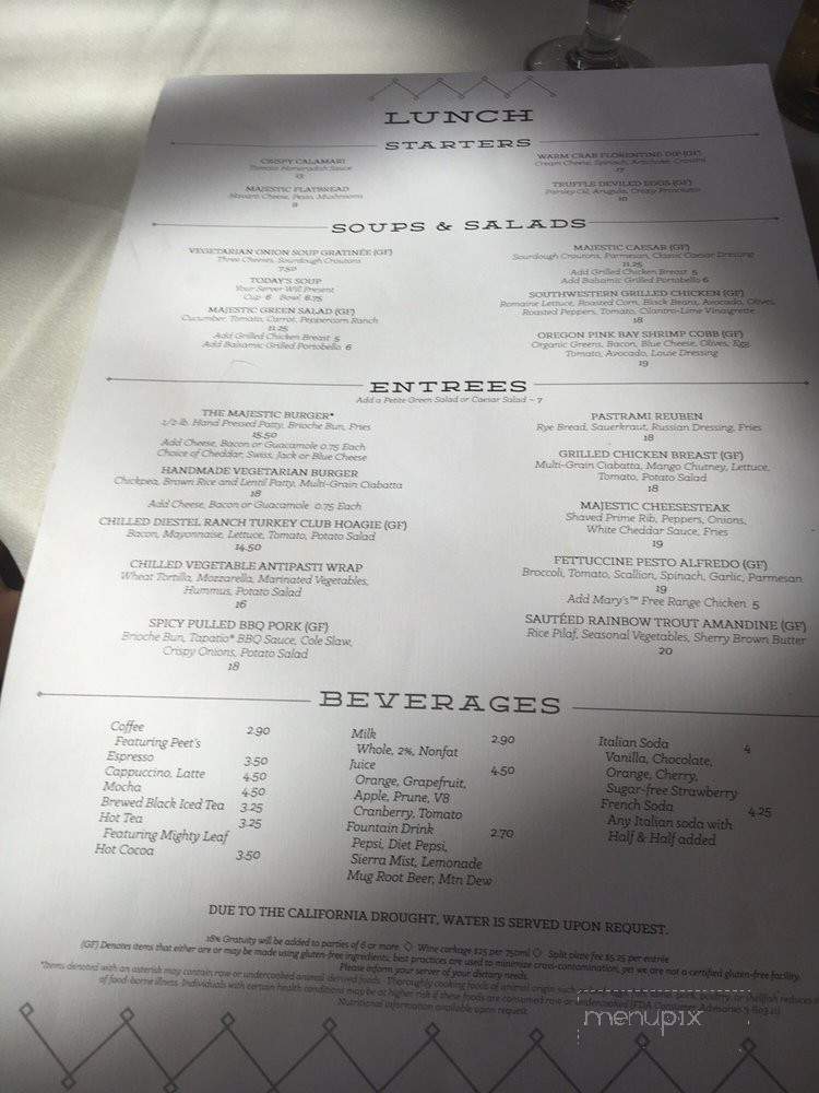 The Majestic Yosemite Dining Room - Yosemite National Park, CA menu_pic