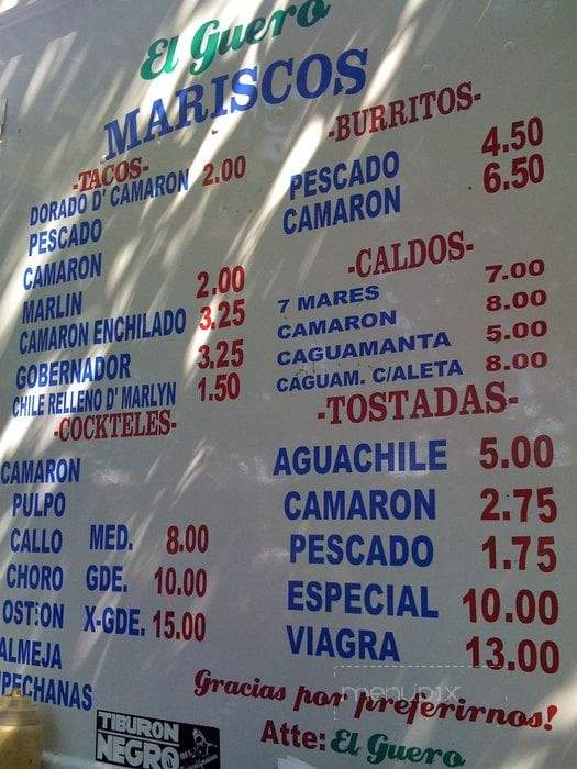 Mariscos El Guero - San Diego, CA menu_pic