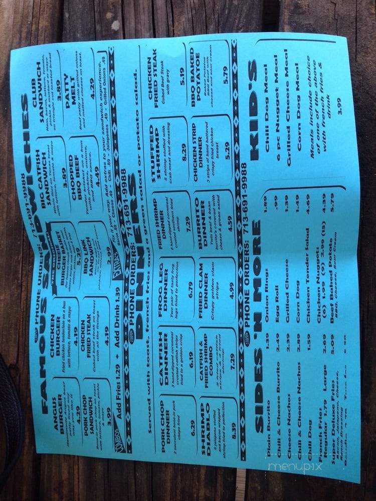 Joe's Cafe - Houston, TX menu_pic