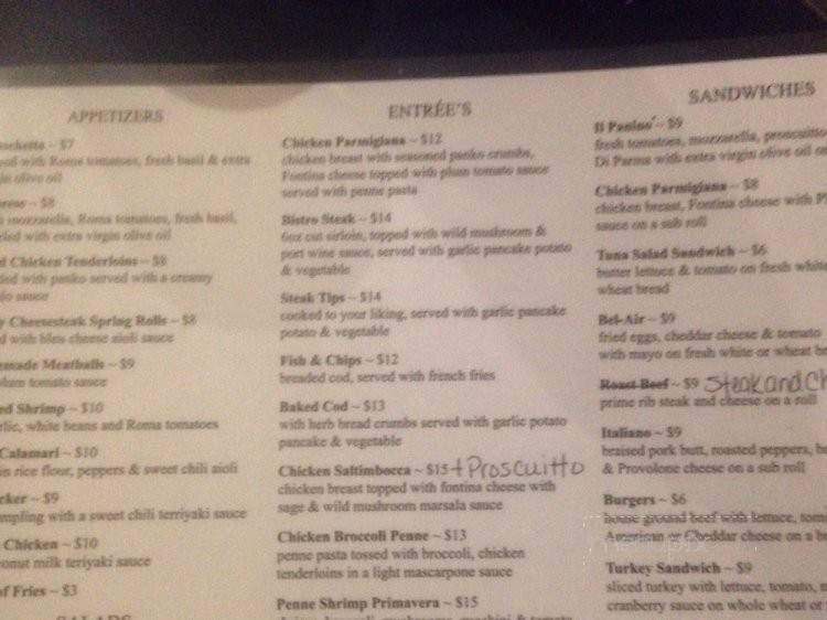 Americana Cafe - Wareham, MA menu_pic