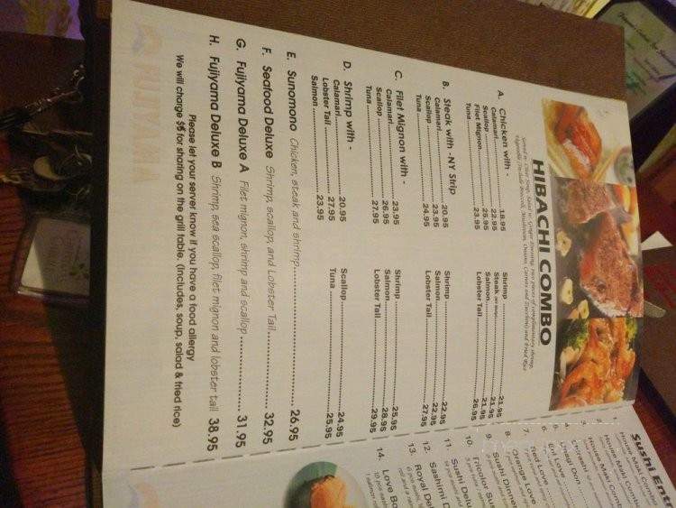 Fujiyama Japanese Hibachi & Sushi - Jacksonville, FL menu_pic