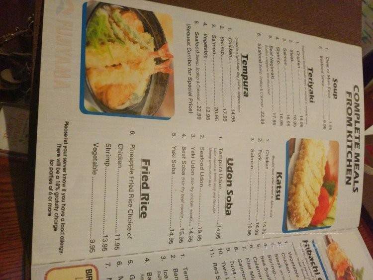 Fujiyama Japanese Hibachi & Sushi - Jacksonville, FL menu_pic