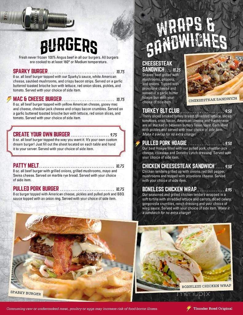 Max's Thunder Road Grill - Grand Island, NE menu_pic