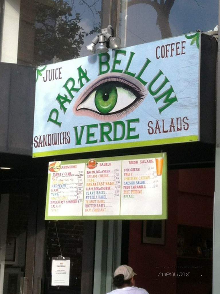 Para Bellum Verde - San Francisco, CA menu_pic