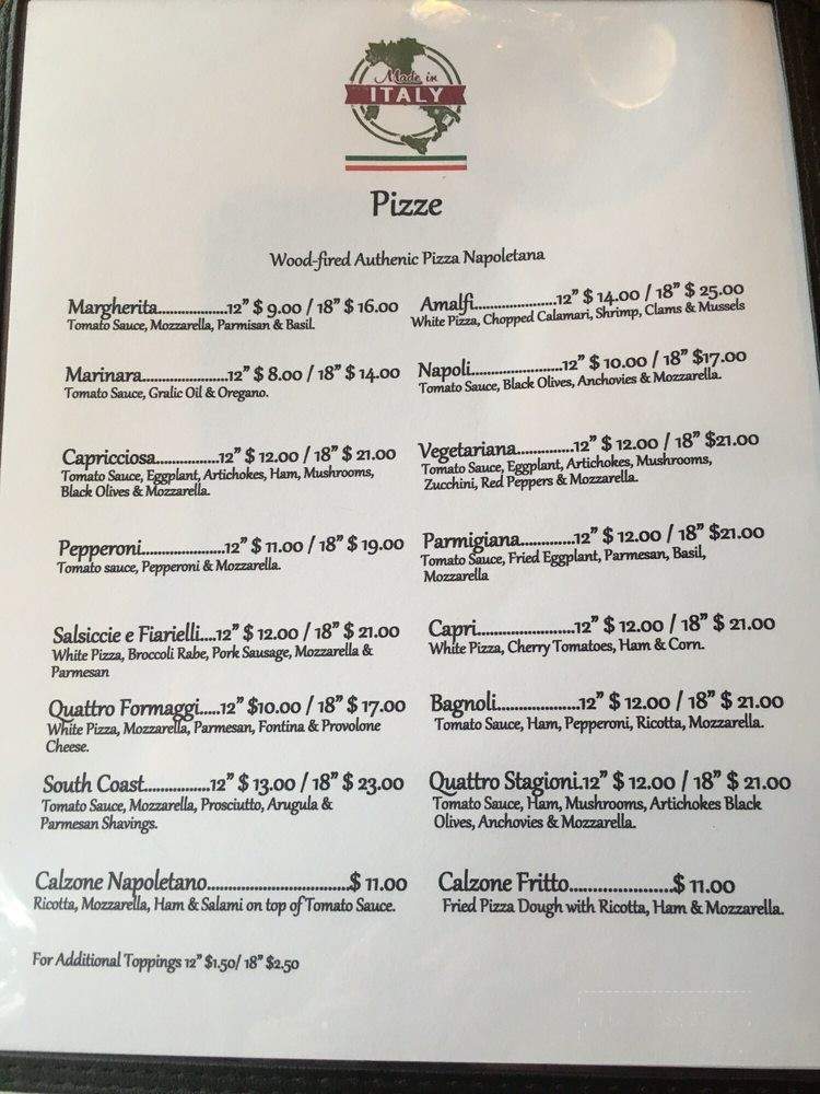 Made in Italy, Kissimmee - Orlando, FL menu_pic
