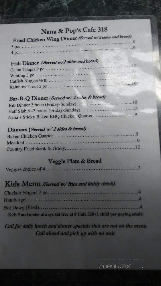 Cafe 318 - Austell, GA menu_pic