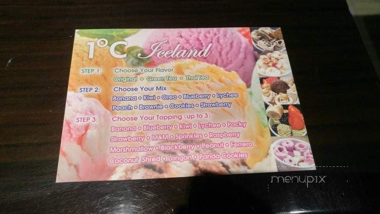 1 Degree Celcius Iceland - Oreland, PA menu_pic