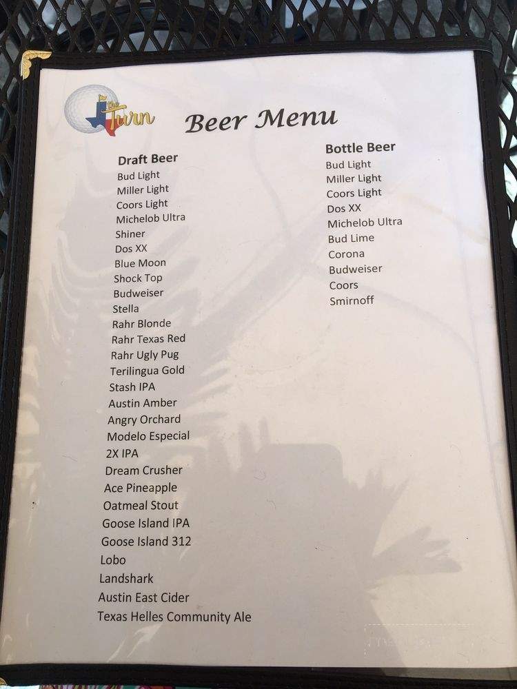 The Turn - Midland, TX menu_pic