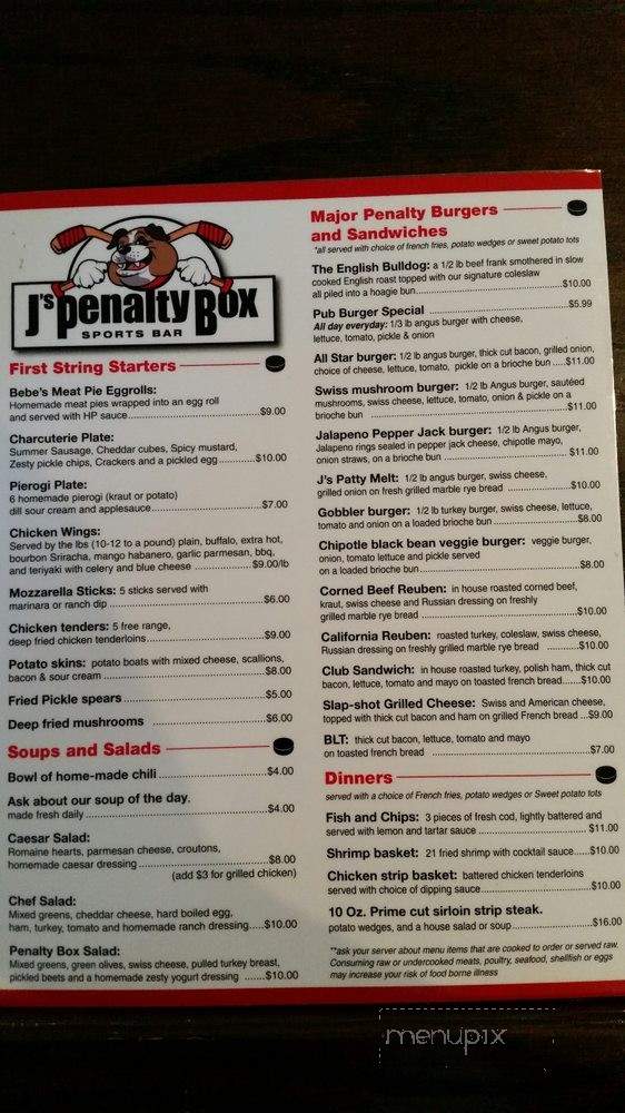 J's Penalty Box - Ferndale, MI menu_pic