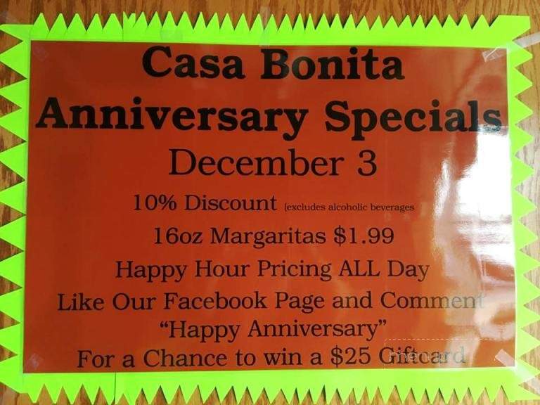 Casa Bonita - Lawrenceburg, KY menu_pic