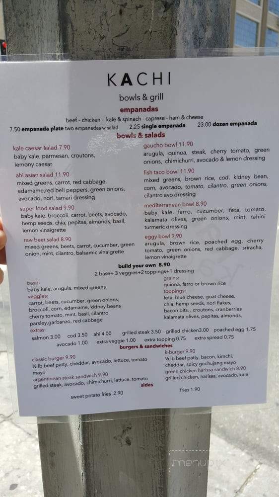 Kachi Bowls and Grill - Los Angeles, CA menu_pic
