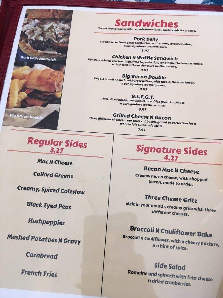 Gritz N Greenz - Tallahassee, FL menu_pic