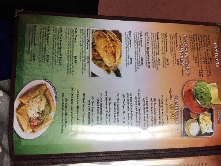 Cantina Cinco de Mayo - Carlisle, AR menu_pic
