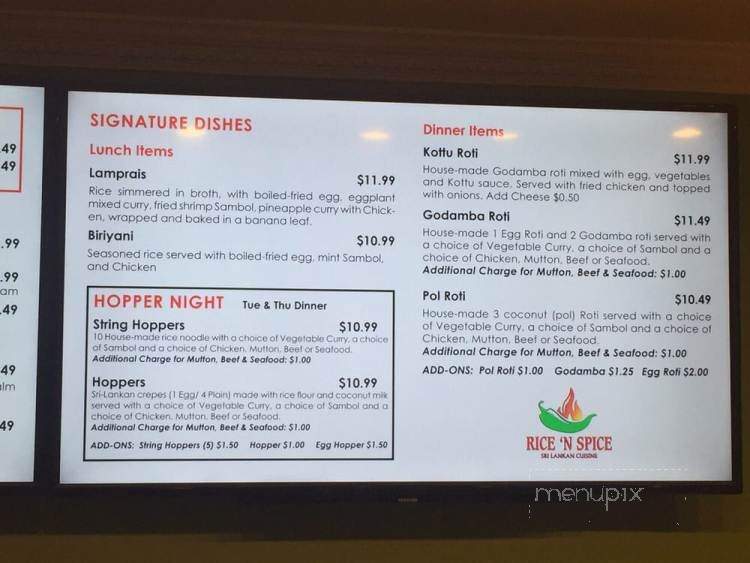 Rice N' Spice - Anaheim, CA menu_pic