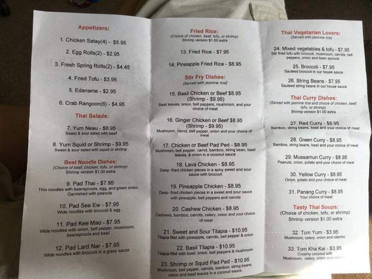 Taste Of Thai - Rantoul, IL menu_pic
