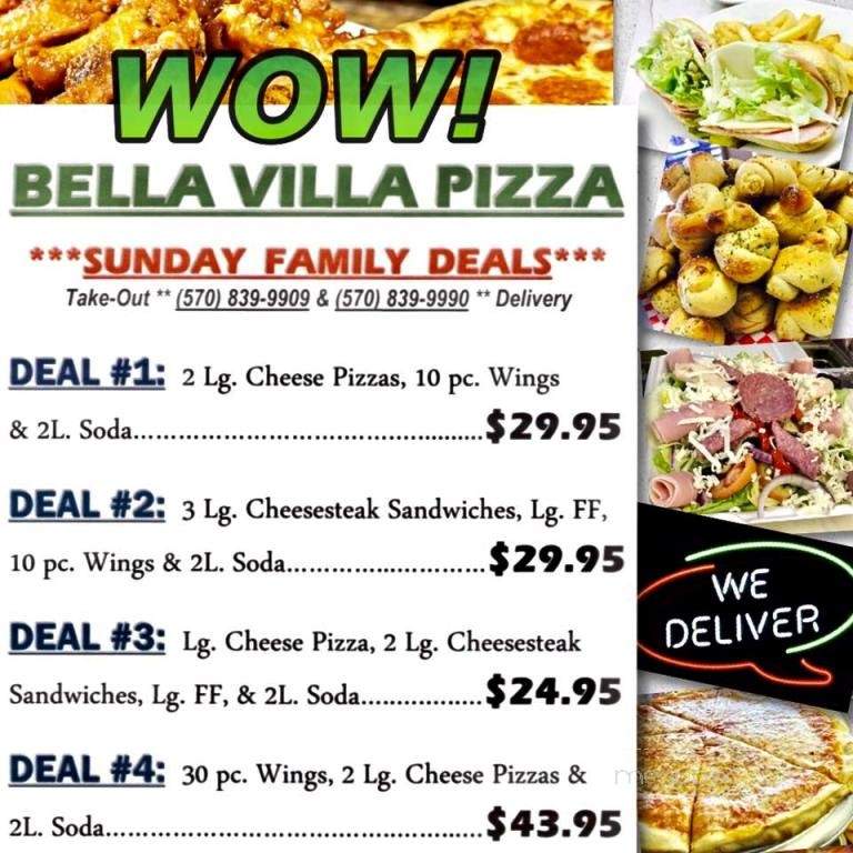 Bella Villa Pizza - Mount Pocono, PA menu_pic