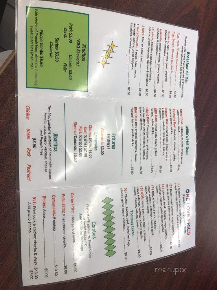 Willies Pinchos - Orlando, FL menu_pic
