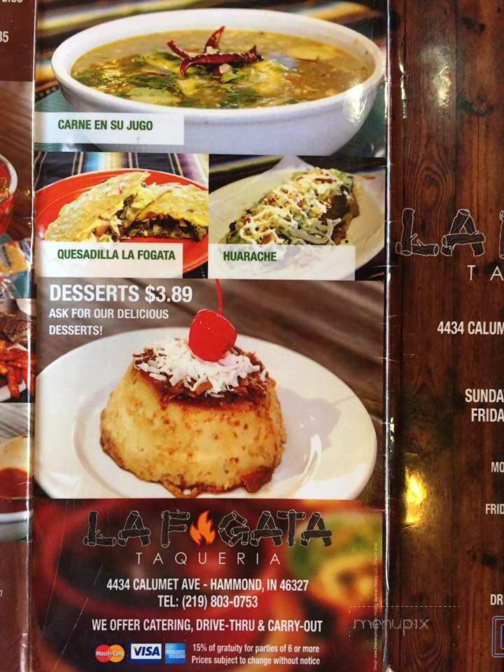 La Fogata Taqueira & Restaurant - Bluffton, SC menu_pic