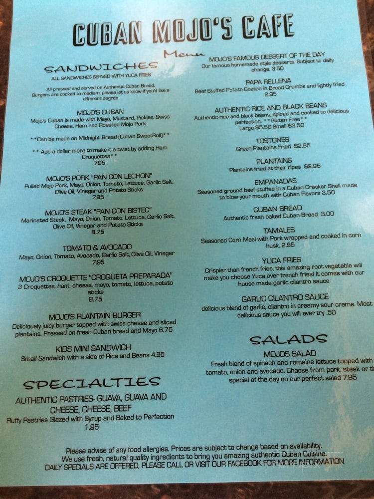 Cuban mojo - Crawfordville, FL menu_pic