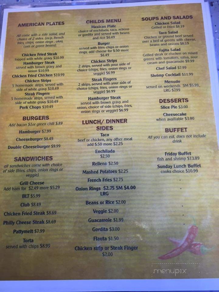 Los Potrillos - Artesia, NM menu_pic