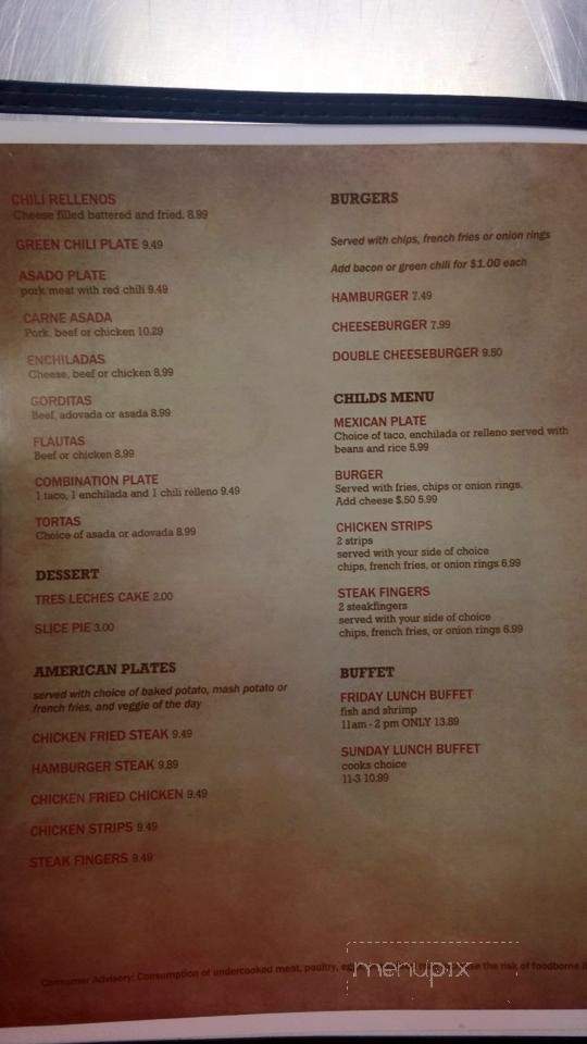 Los Potrillos - Artesia, NM menu_pic